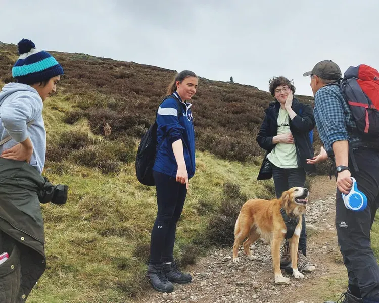 Study Abroad student hiking Loch Brand Glen Clova