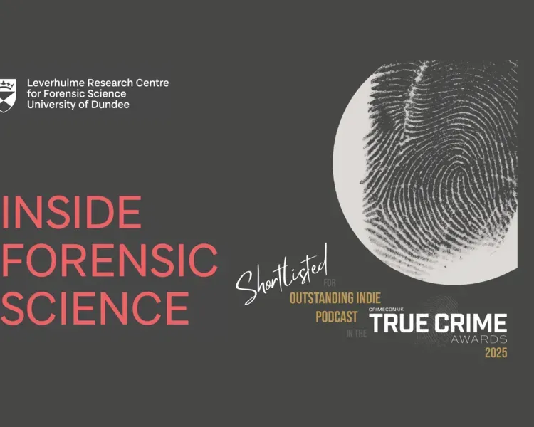 Inside Forensic Science banner with a large finger print