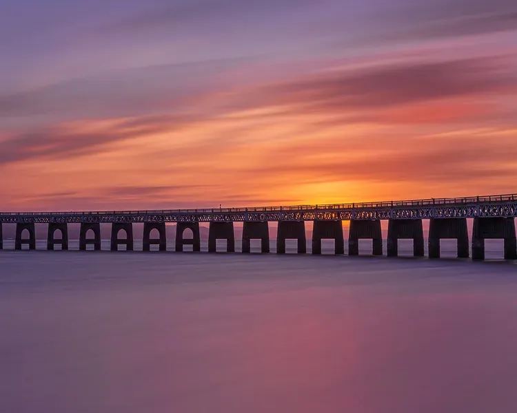The Tay Bridge at sunset