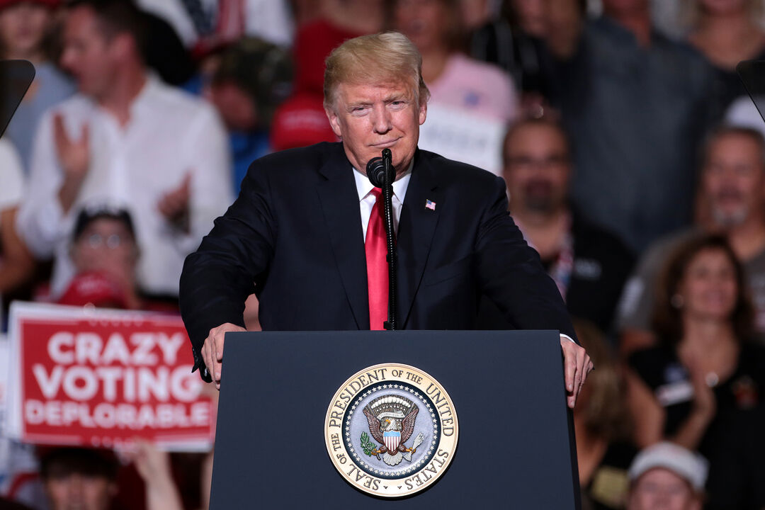 Donald Trump at a podium