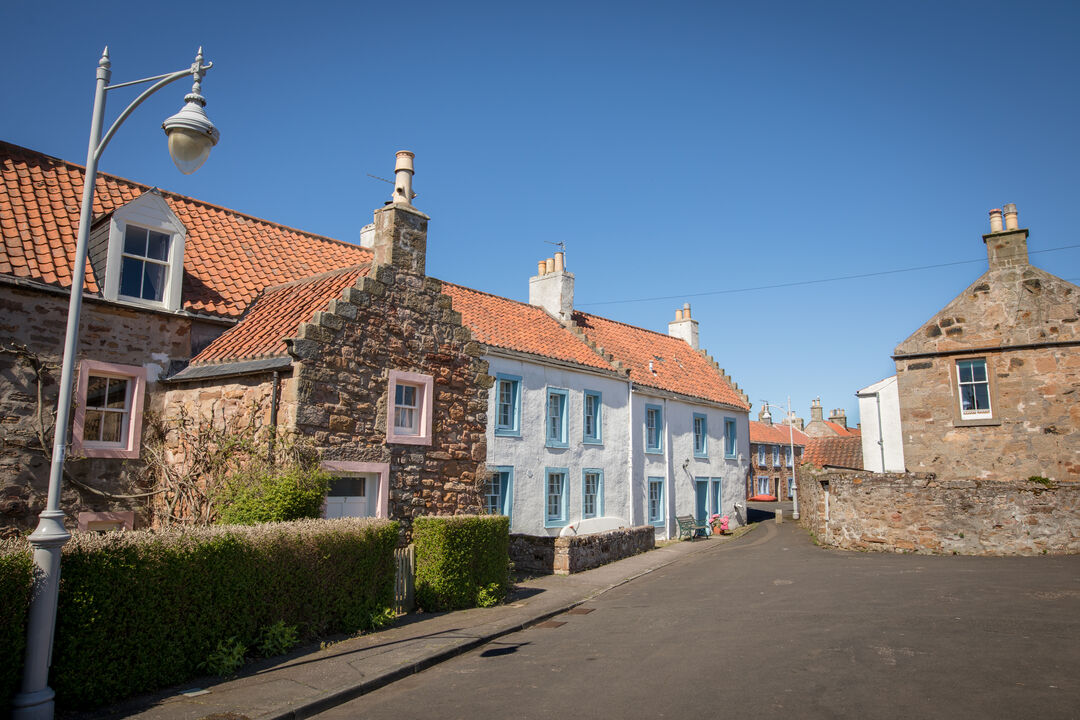 Photograph of older houses in a Scottish village