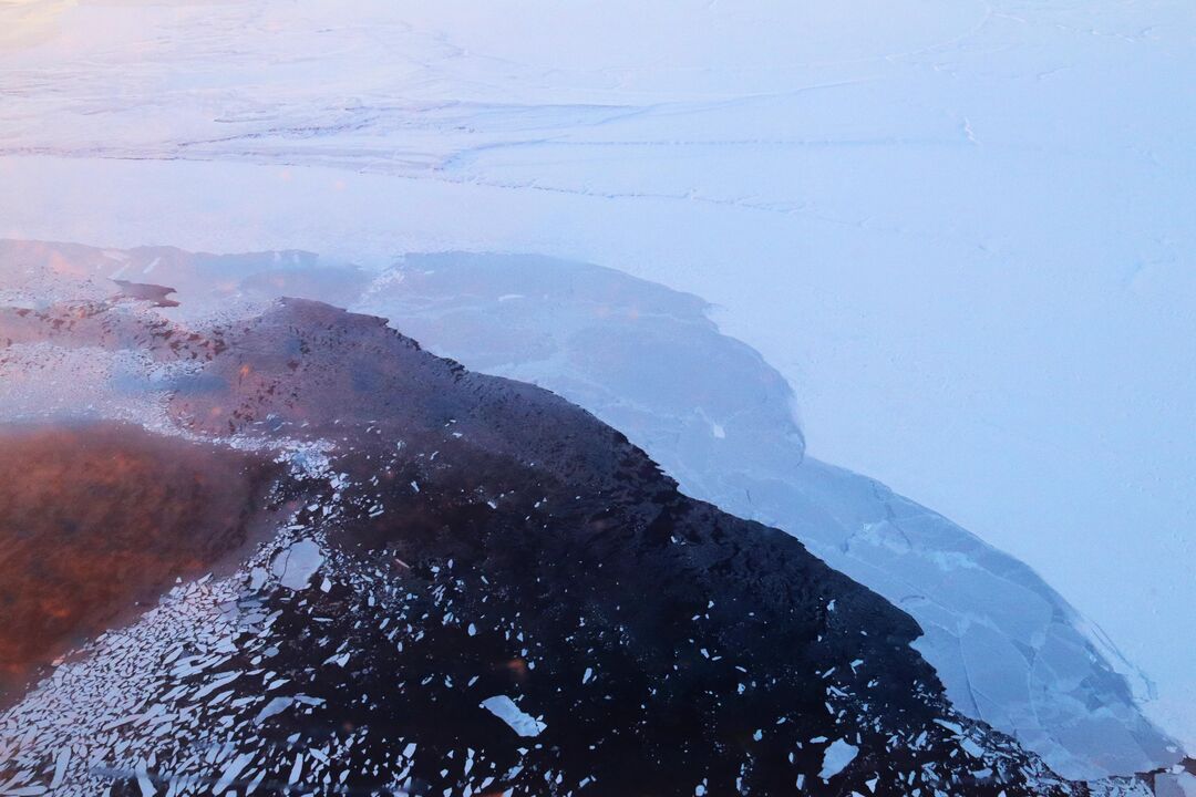 a misty image of land