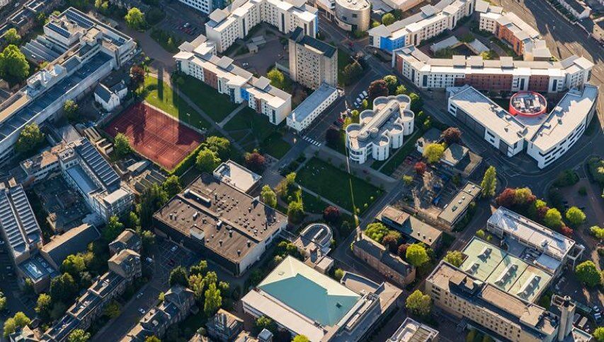 an aerial shot of the campus