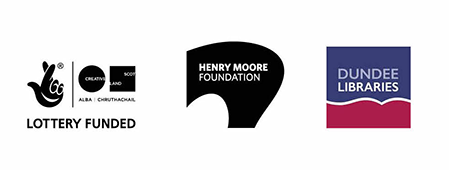 lottery funded logo, henry moore foundation, dundee libraries