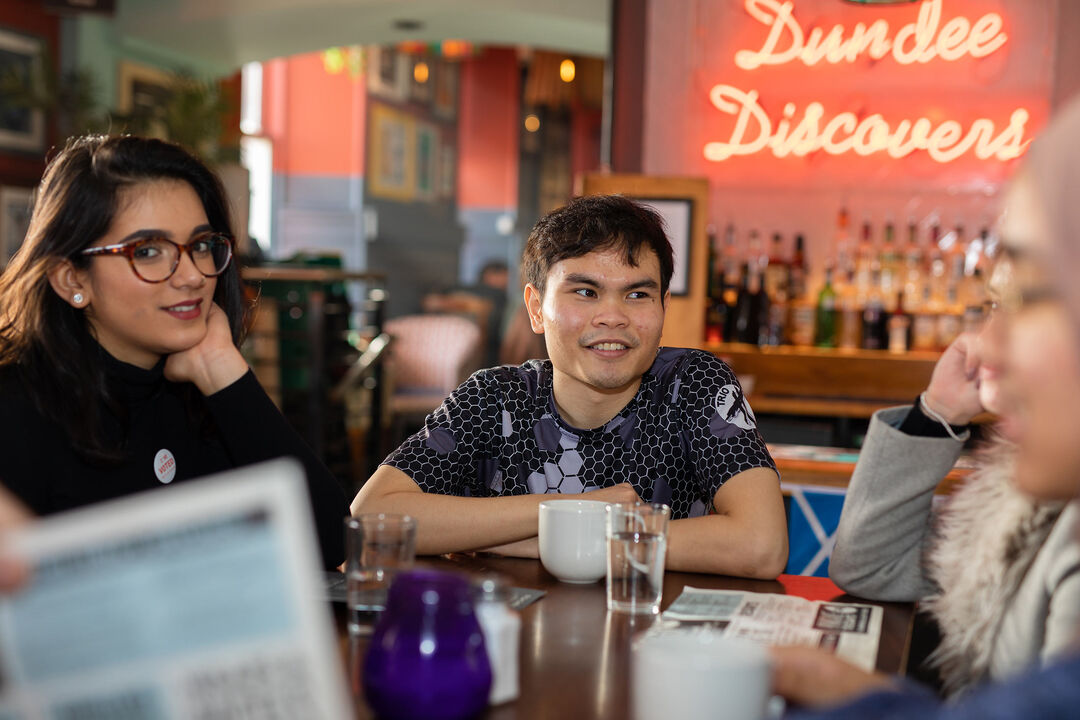 Students in a bar in Dundee