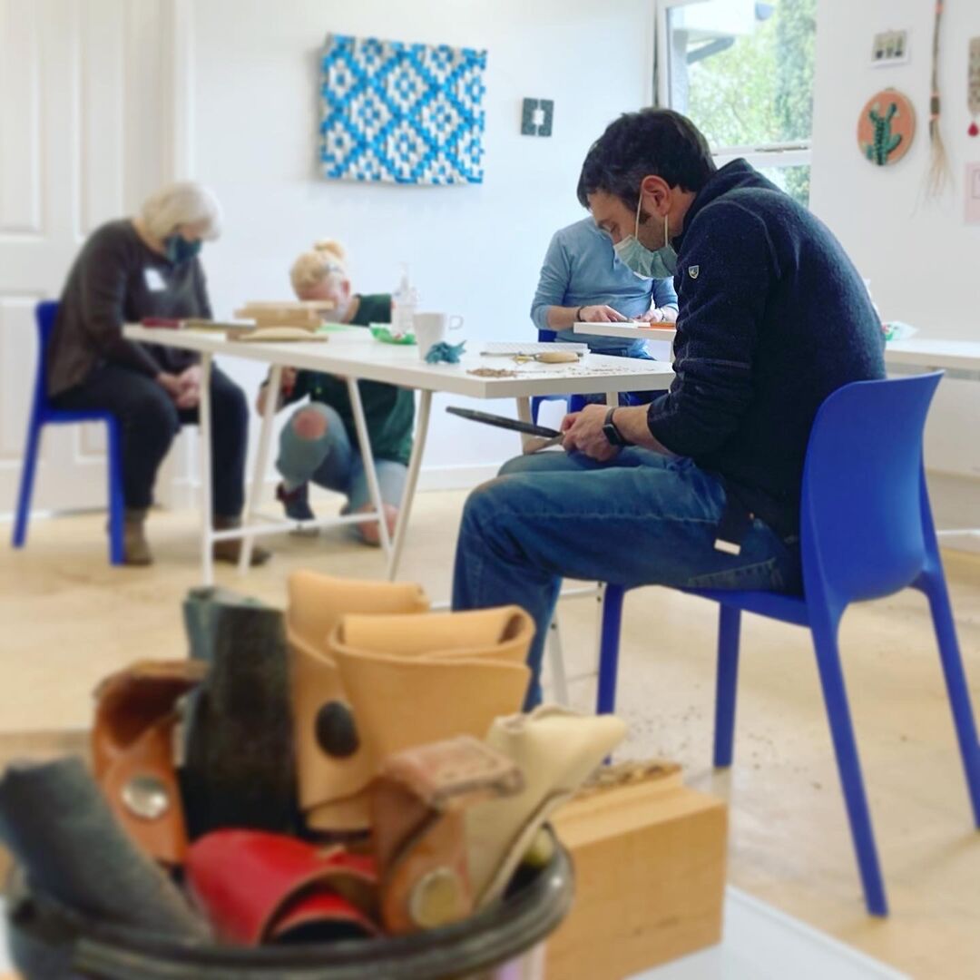 Students working inside Central Scotland School of Craft