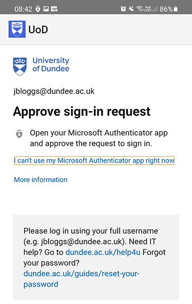 An image showing a window with the Approve sign in request