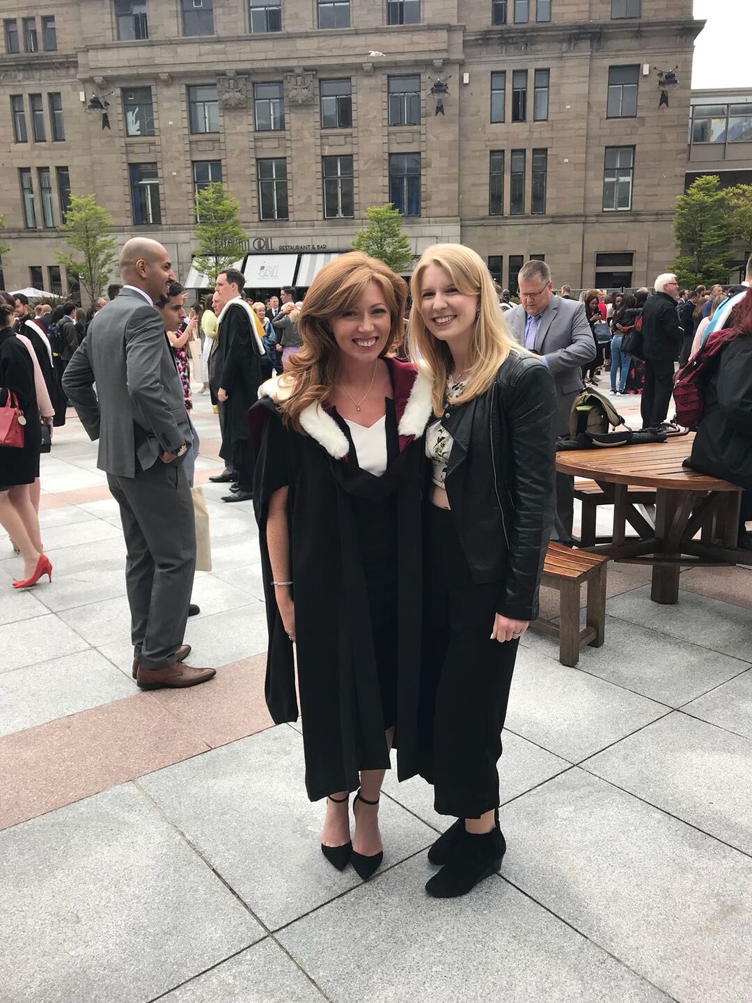 Gemma Gaw (left) with a friend at Graduation