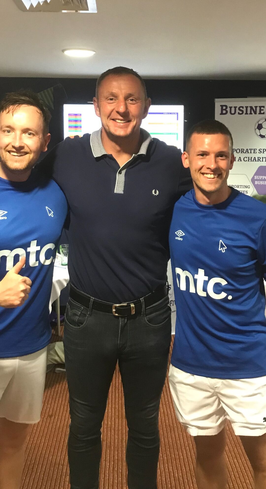 Anthony Brennan in an mtc football shirt