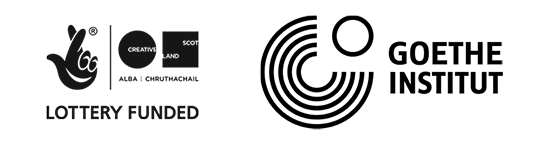 Funders logos for Creative Scotland and Goethe Institut