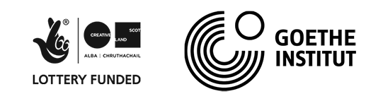 Funders logos for Creative Scotland and Goethe Institut