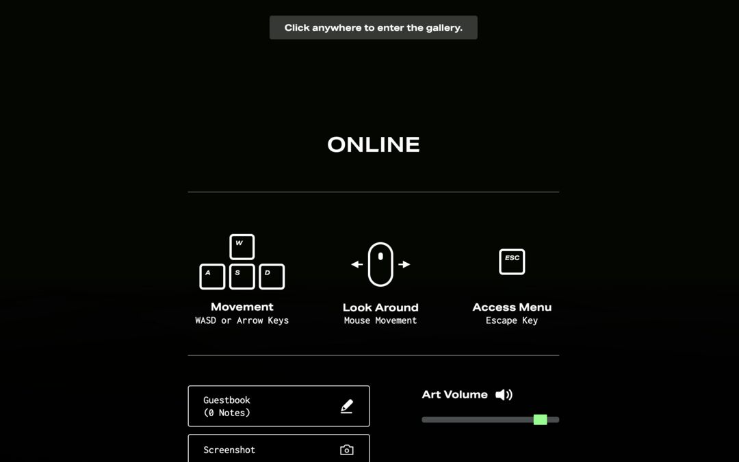 A computer screen showing a simplistic design with different button functionalities.