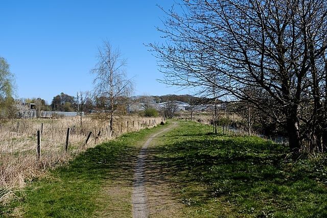 blue sky and bike trail