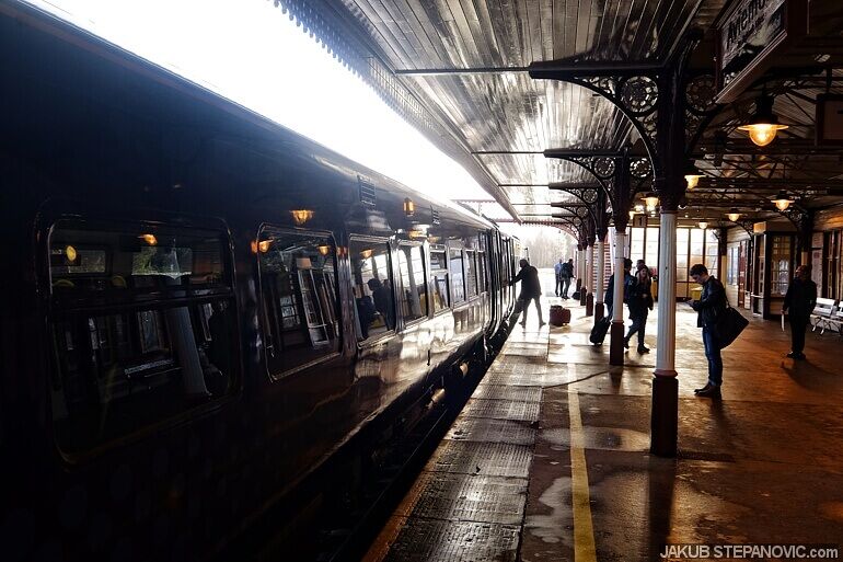 platform with train in at station