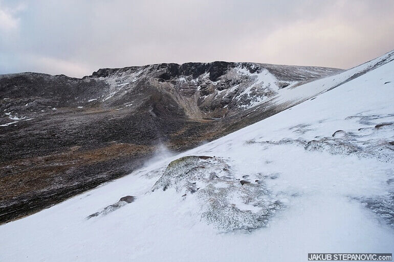 snowy side of mountain