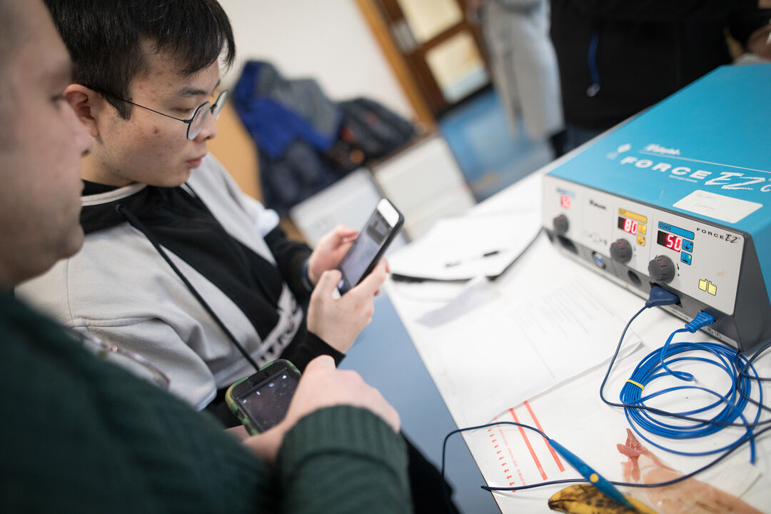 Students working Biomedical Engineering lab