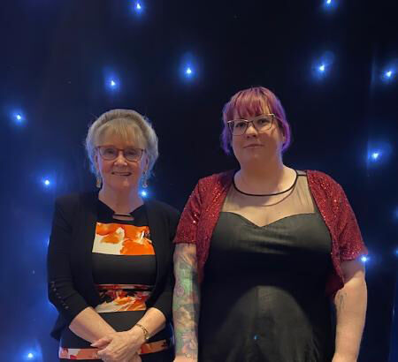 Jill Belch and Catherine Fitton at the Herald HE Awards ceremony