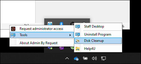 Disk Cleanup menu