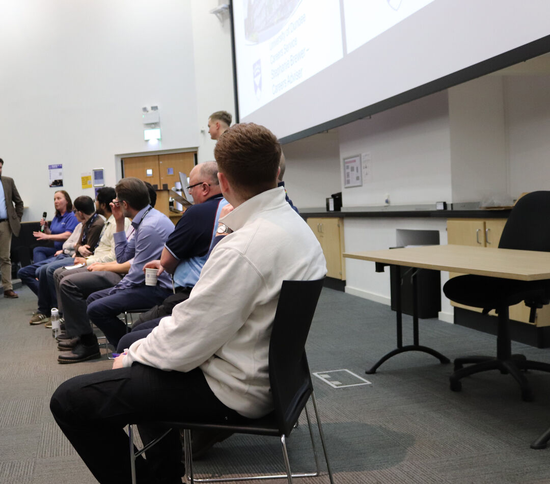 Students and employers at a Q&A session for the SSEN Careers expo