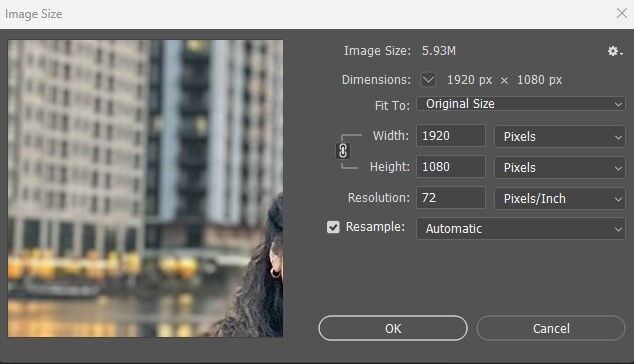 Adobe photoshop image file size edit options