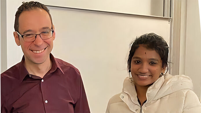 Pavithra and Dr Renzo Cordina Senior Lecturer from the School of Business