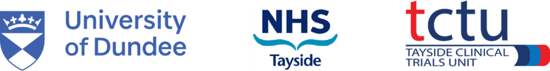 Logos from University of Dundee, NHS Tayside and TCTU