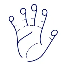 a drawing of a human hand