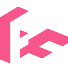 Fast Familiar logo in pink (A F with a shadow)