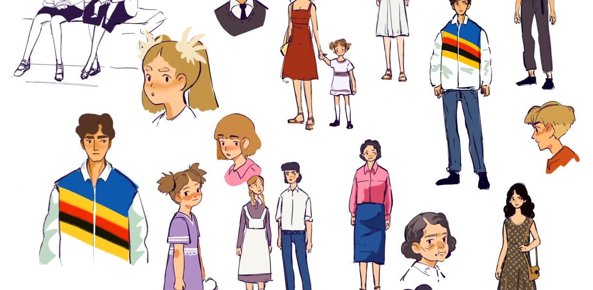 Various character designs for student film "Chernobyl"