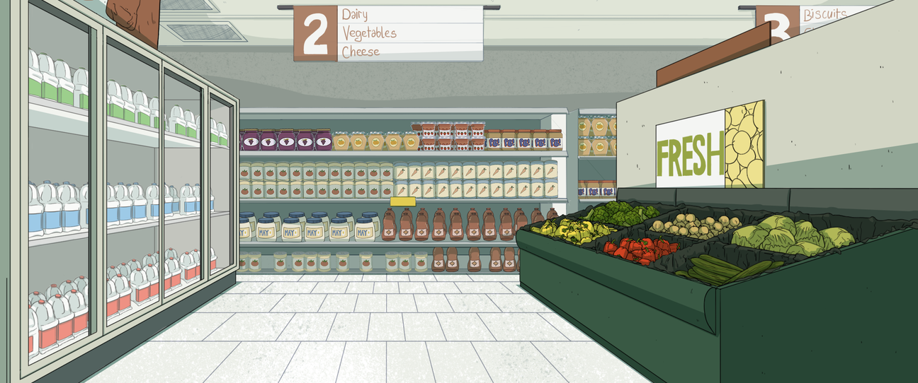 The supermarket interior
