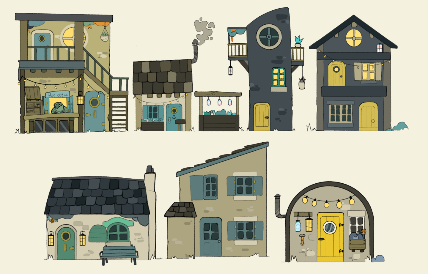 A collection of 2d house designs.